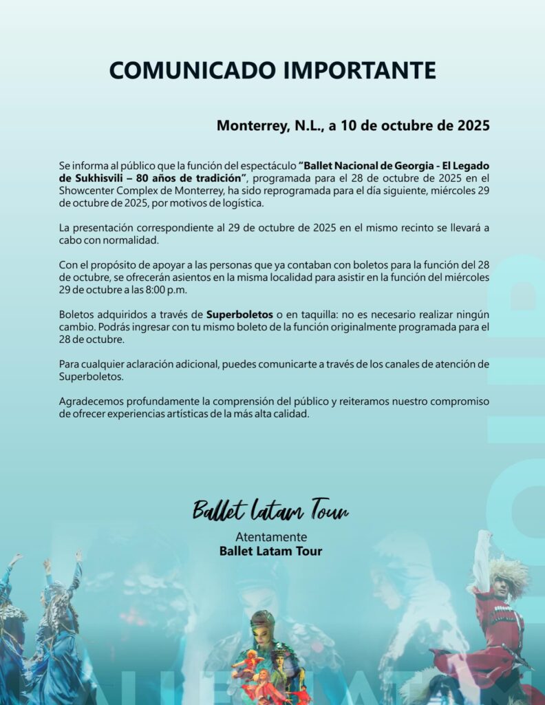 BALLET NACIONAL DE GEORGIA MONTERREY 2025 SHOWCENTER COMPLEX