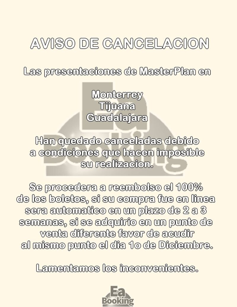 EVENTO CANCELADO MASTER PLAN MONTERREY 2025