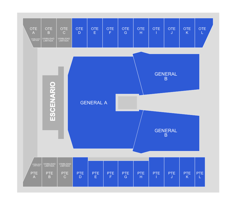 MAPA ESTADIO BANORTE CORONA MUSIC SESSIONS MONTERREY