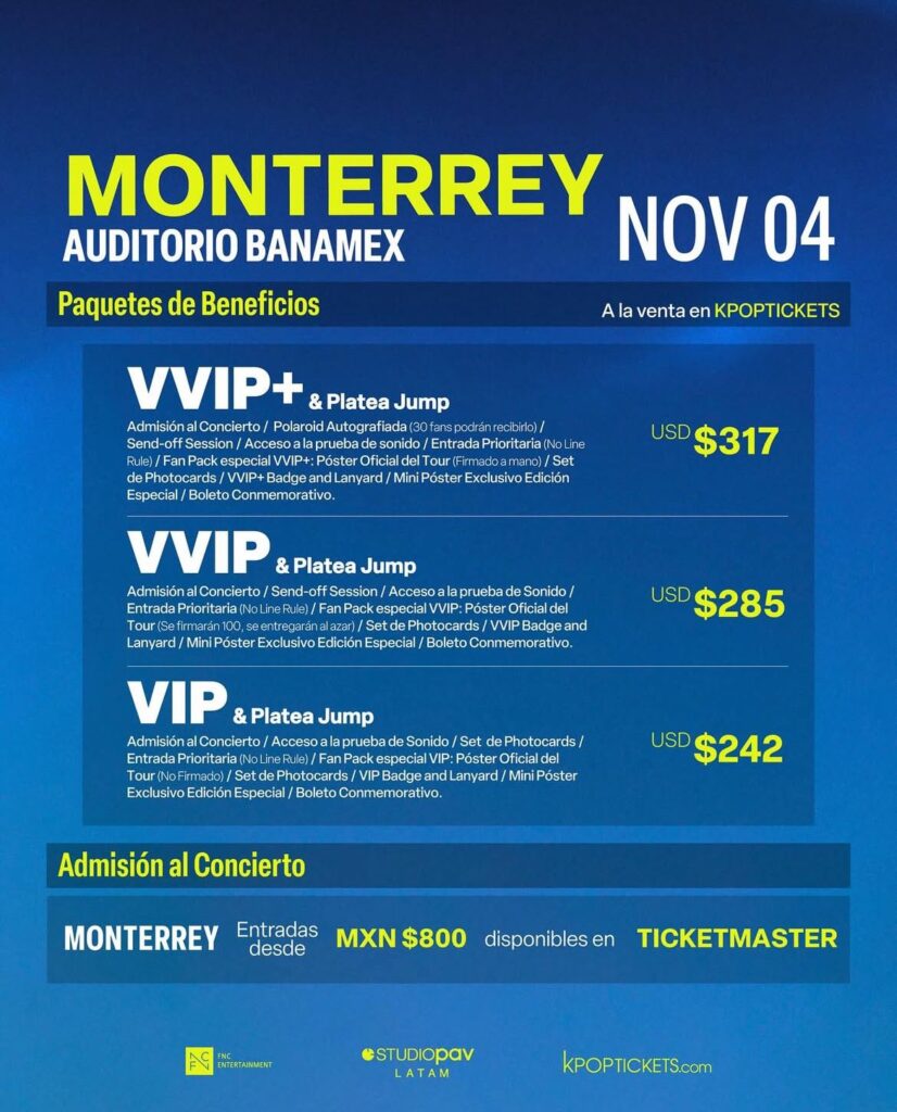 PAQUETES VIP P1HARMONY AUDITORIO BANAMEX