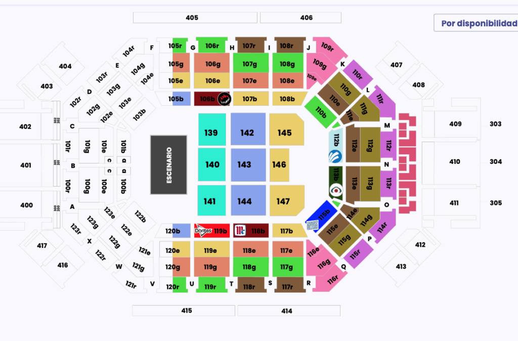 Mapa Arena Monterrey