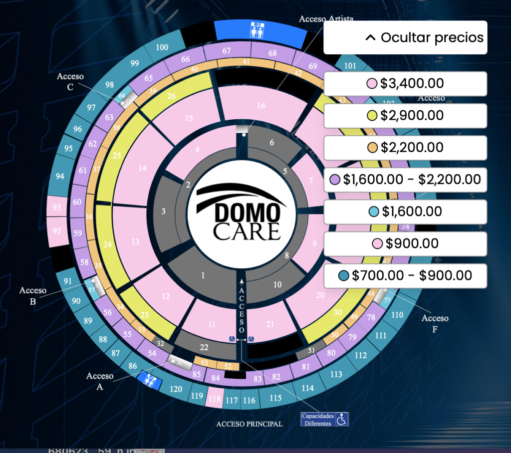 MAPA DE PRECIOS BANDA MS MONTERREY 2026 DOMO CARE