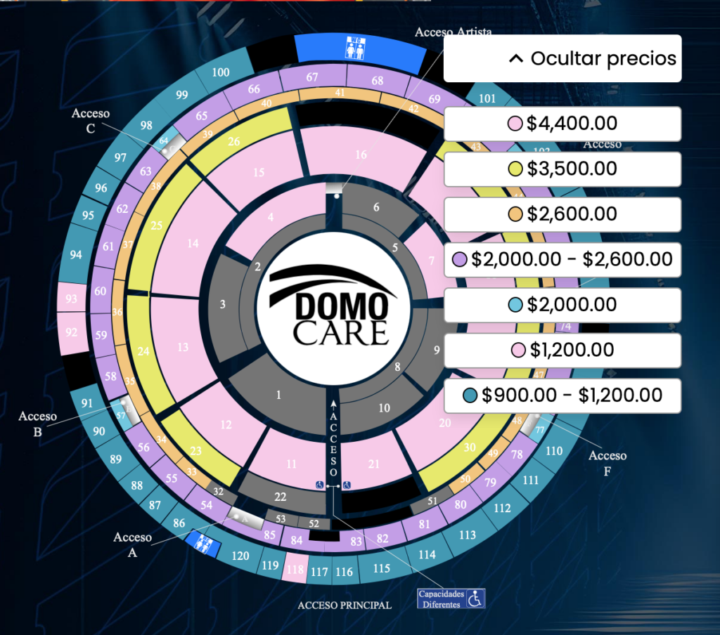 MAPA DE PRECIOS YURIDIA MONTERREY 2026 DOMO CARE