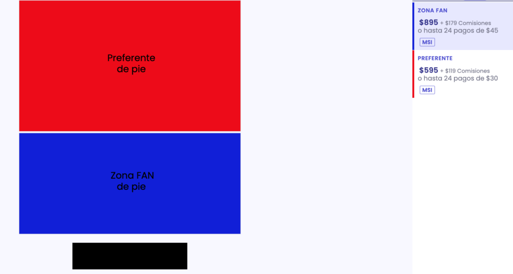 MAPA DE PRECIOS KAYDY CAIN MONTERREY 2026 SHOWCENTER COMPLEX