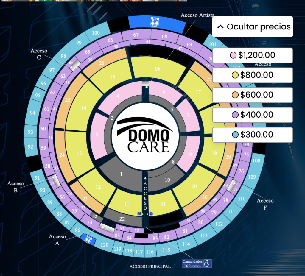 MAPA LUCHA LIBRE AAA MONTERREY 2026 DOMO CARE