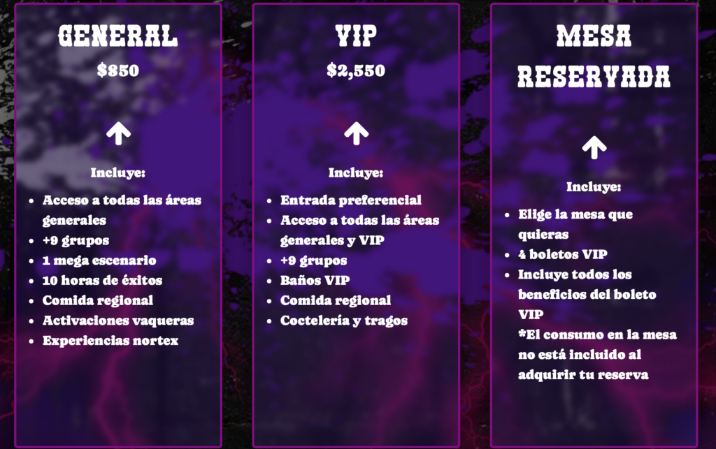 PRECIOS Y BENEFICIOS BOLETOS NORTEX FESTIVAL 2026