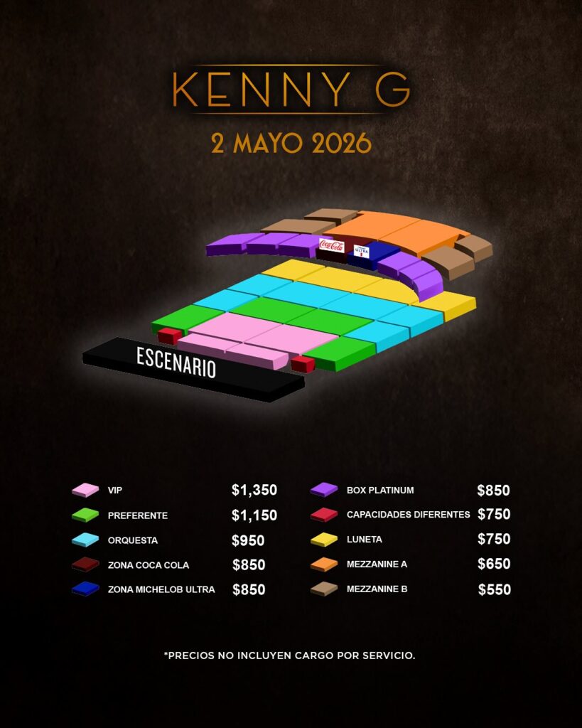 MAPA DE PRECIOS Y ZONAS KENNY G MONTERREY 2026