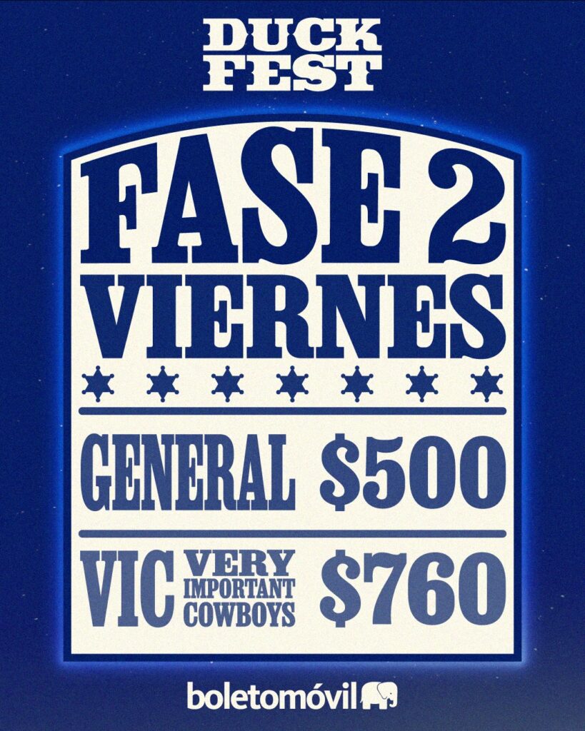 PRECIOS BOLETOS DUCK FEST 2026