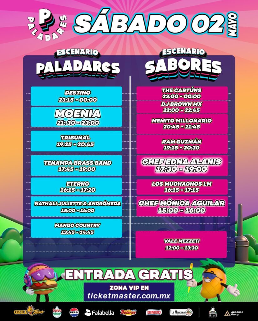 HORARIO FESTIVAL PALADARES MONTERREY 2026 PARQUE FUNDIDORA