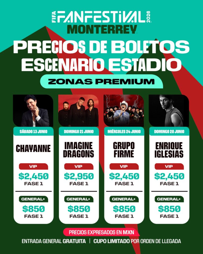 PRECIOS FIFA FESTIVAL FEST MONTERREY 2026