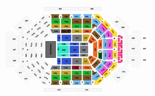mapa arena monterrey