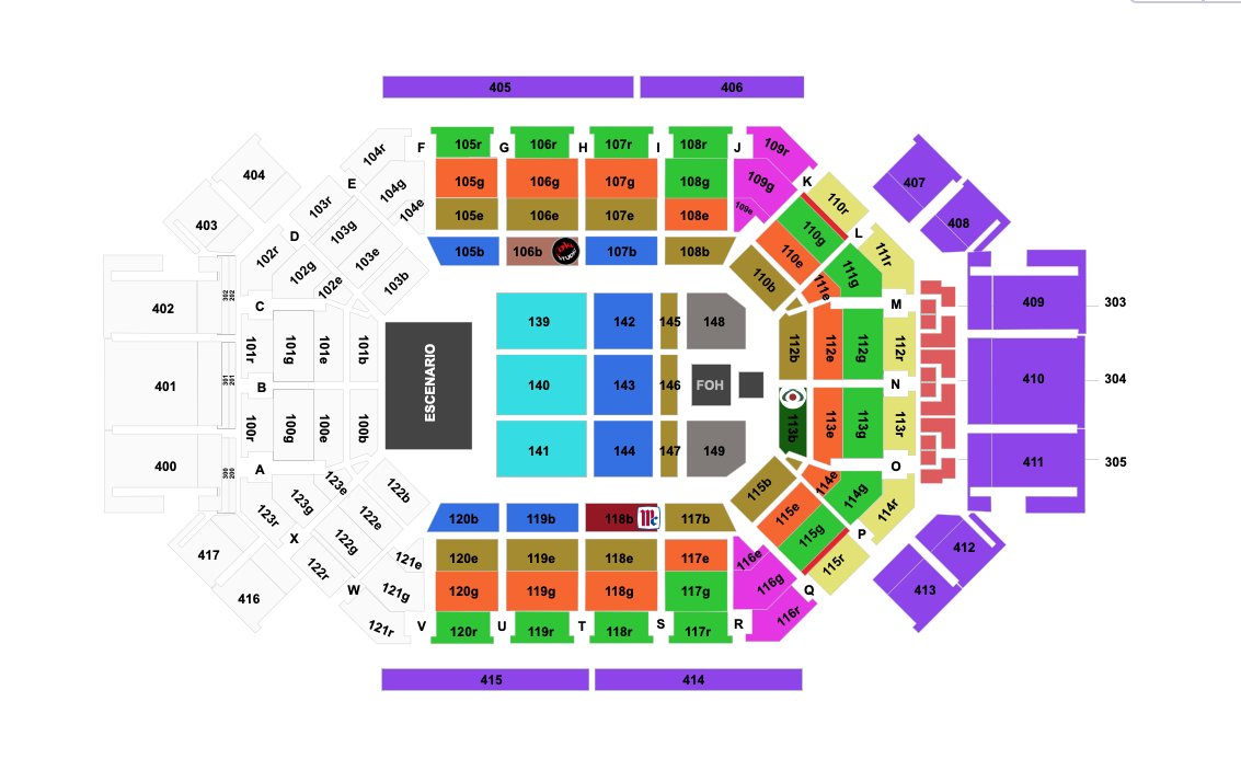 MAPA ARENA MONTERREY