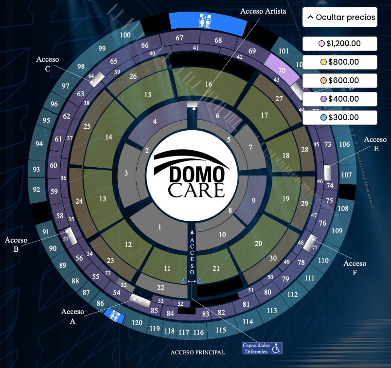 LUCHA LIBRE AAA MONTERREY 2025 DOMO CARE MAPA PRECIOS
