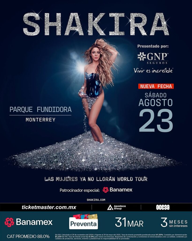 SHAKIRA MONTERREY 2025 PARQUE FUNDIDORA