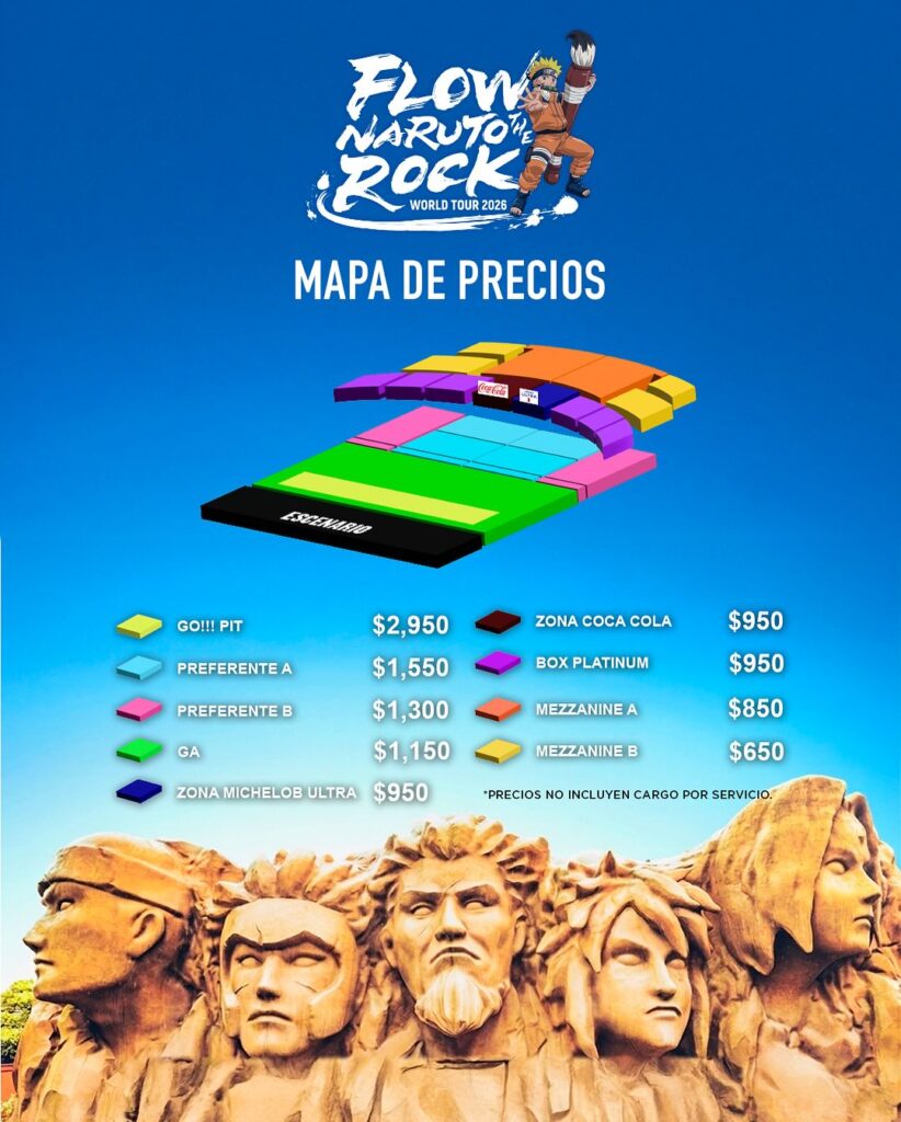 MAPA DE PRECIOS FLOW MONTERREY 2026 SHOWCENTER COMPLEX