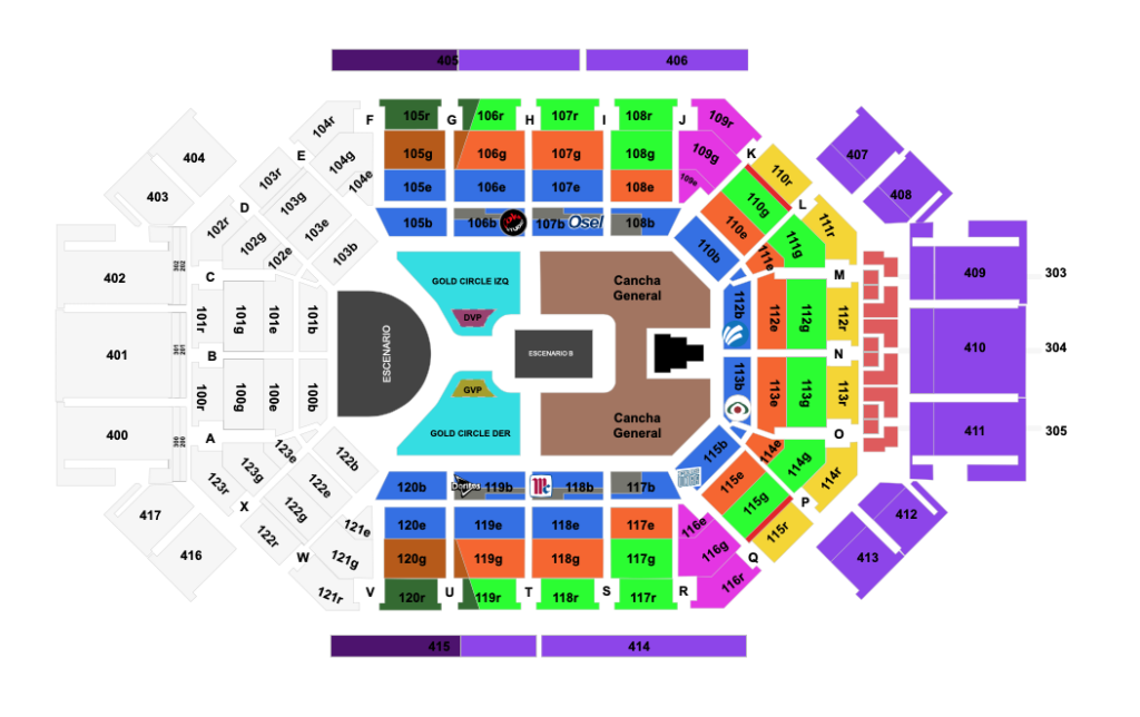 MAPA ROSALIA MONTERREY 2026 ARENA MONTERREY