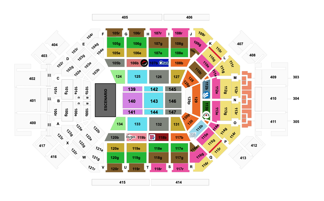 mapa arena monterrey
