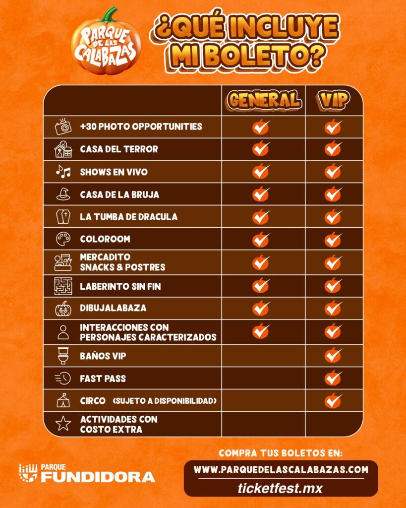 BENEFICIOS POR BOLETOS PARQUE DE LAS CALABAZAS 2025