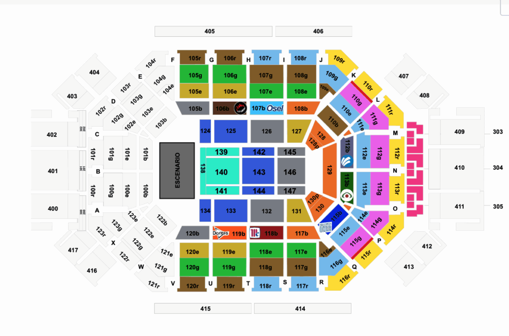 mapa Arena Monterrey