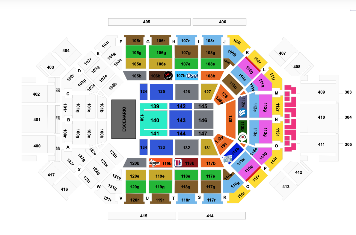 mapa Arena Monterrey
