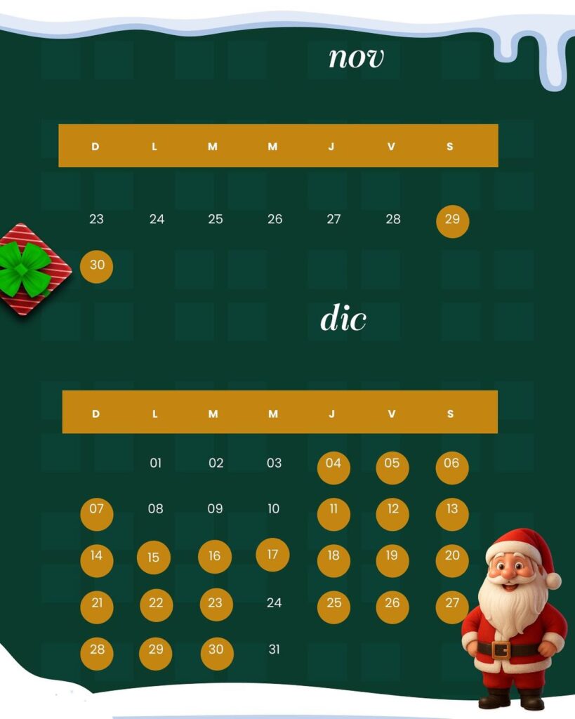 CALENDARIO LA VILLA MÁGICA 2025