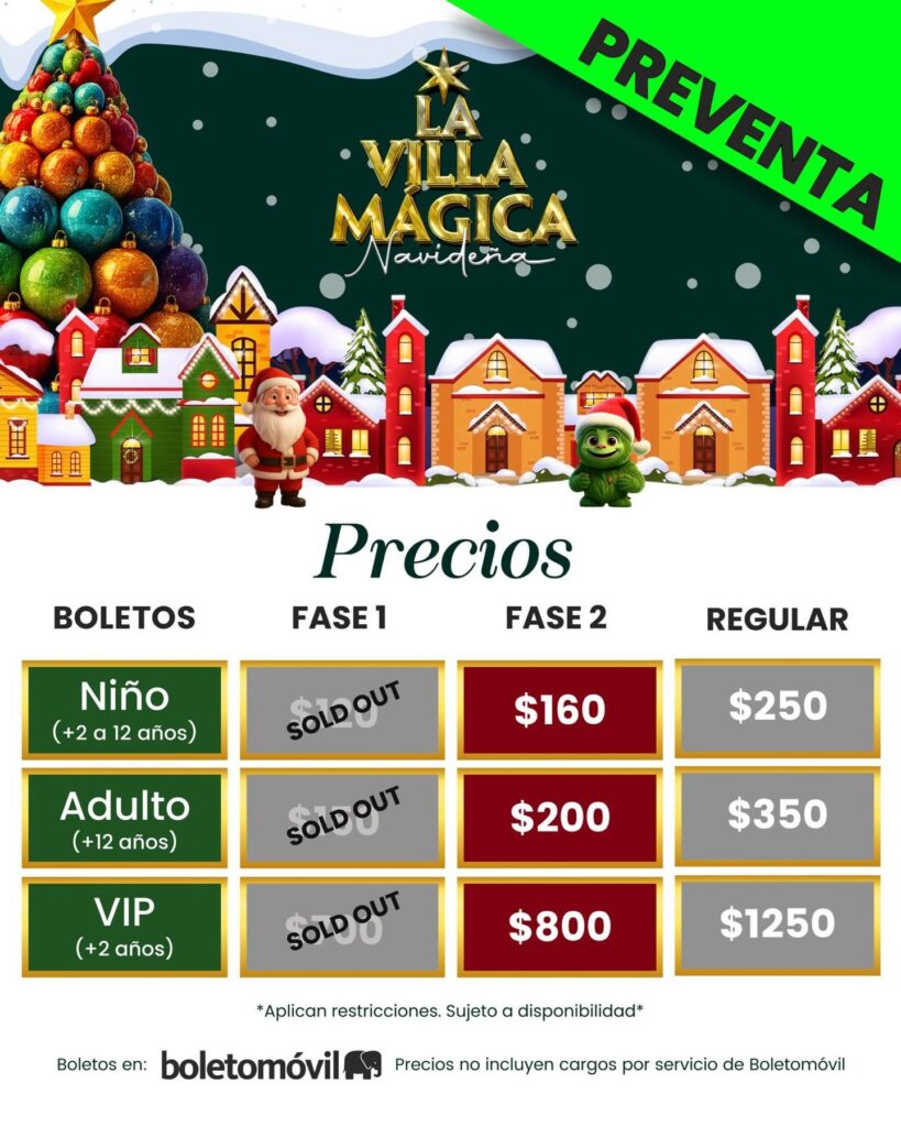PRECIOS LA VILLA MÁGICA 2025