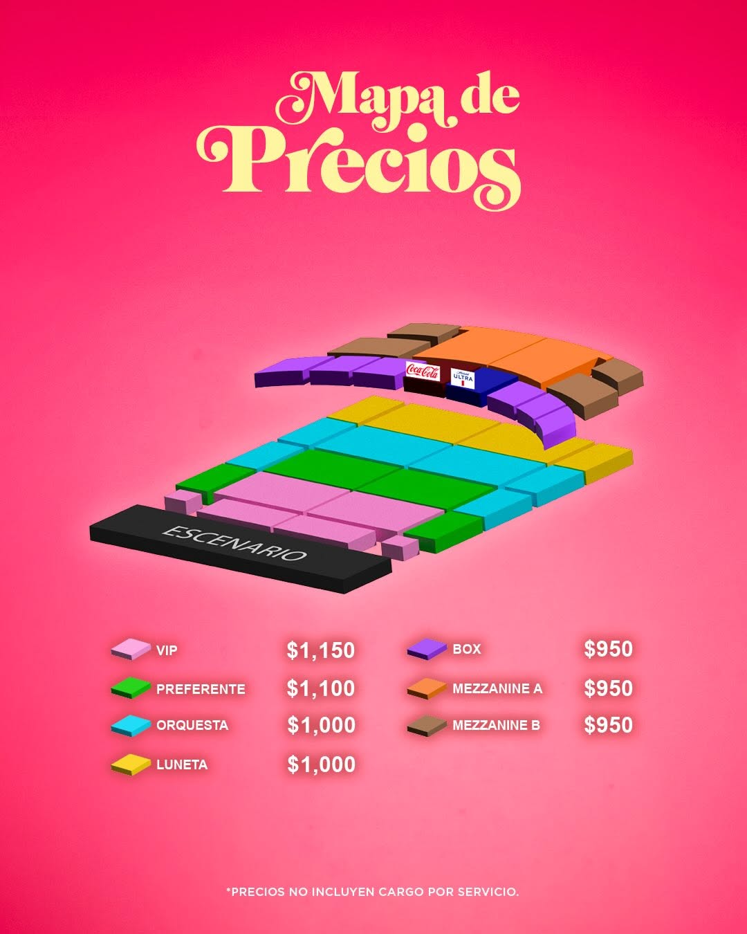 MAPA DE PRECIOS JEANETTE MONTERREY 2026 SHOWCENTER COMPLEX