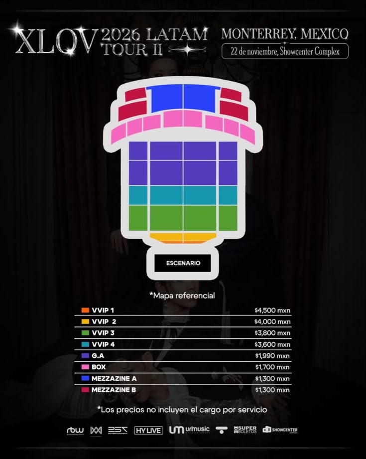 PRECIOS XLOV MONTERREY 2026 SHOWCENTER COMPLEX