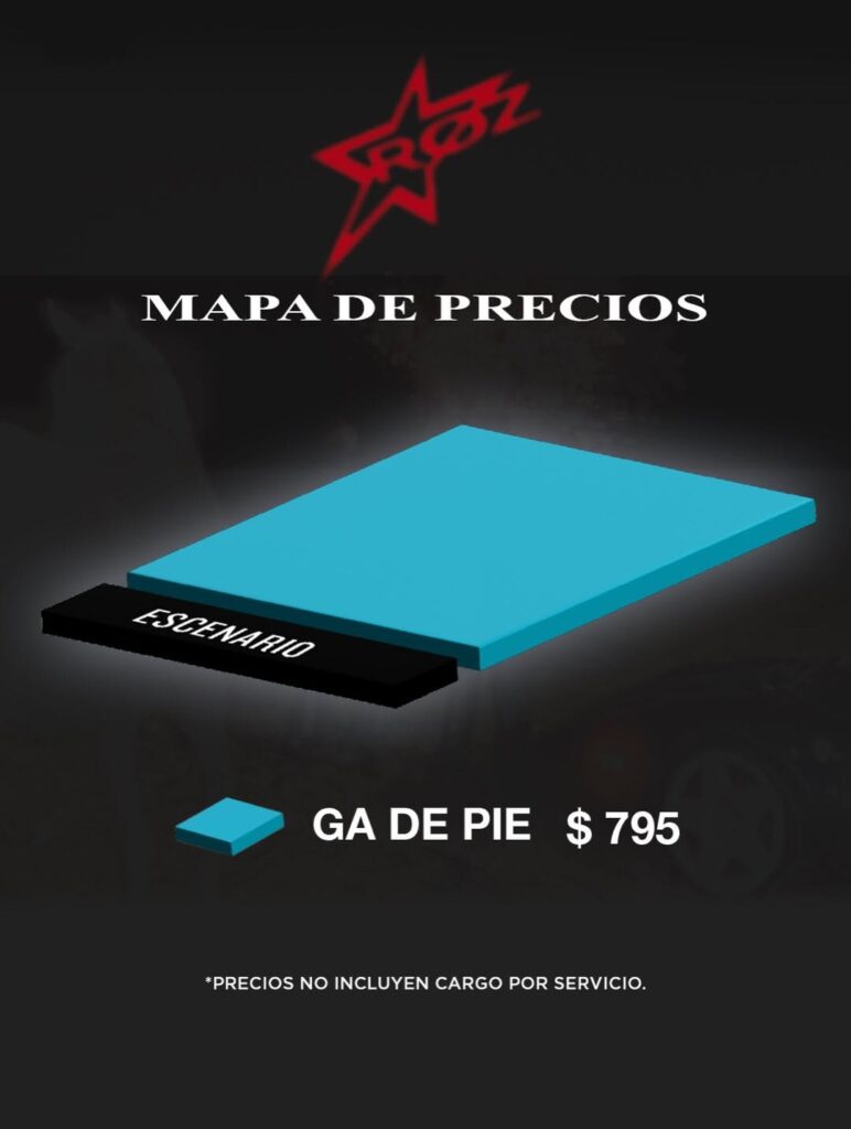 MAPA DE PRECIOS ROZ MONTERREY 2026 SHOWCENTER COMPLEX