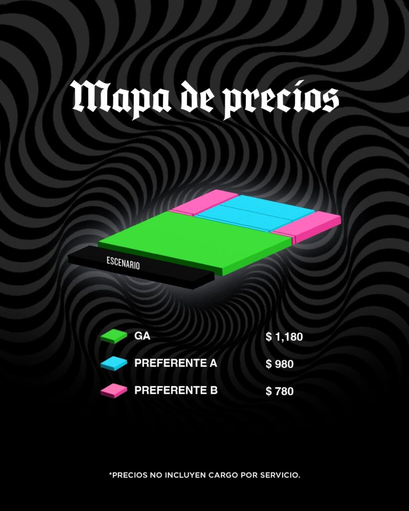 MAPA DE PRECIOS BLACK LABEL SOCIETY MONTERREY 2027 SHOWCENTER COMPLEX