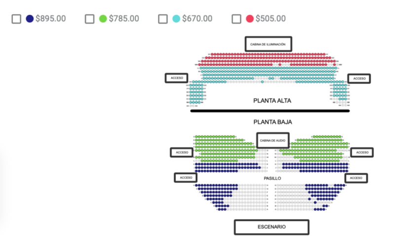 MAPA DE PRECIOS LA PROFESORA MONTERREY 2026 TEATRO DE LA CIUDAD