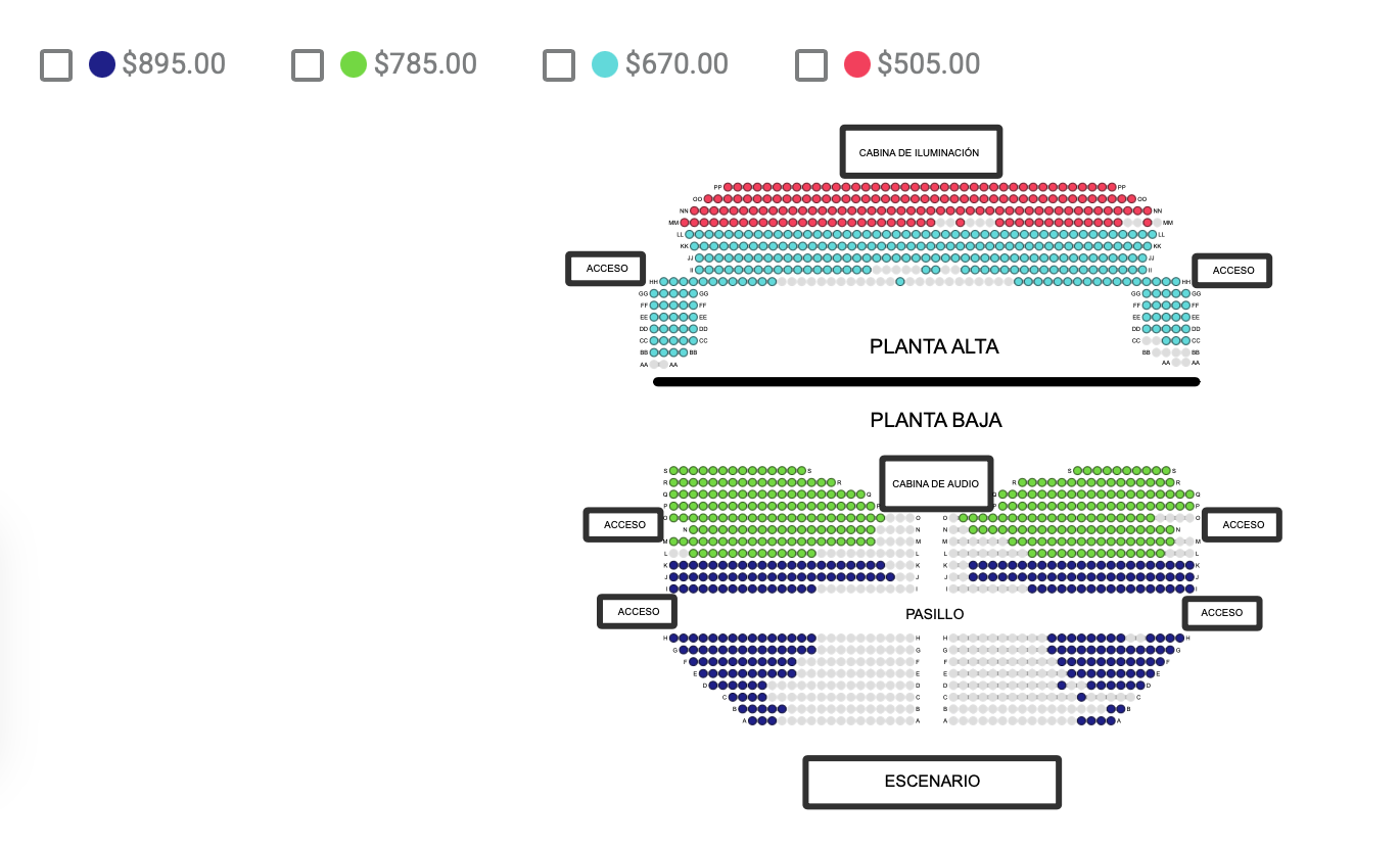MAPA DE PRECIOS LA PROFESORA MONTERREY 2026 TEATRO DE LA CIUDAD