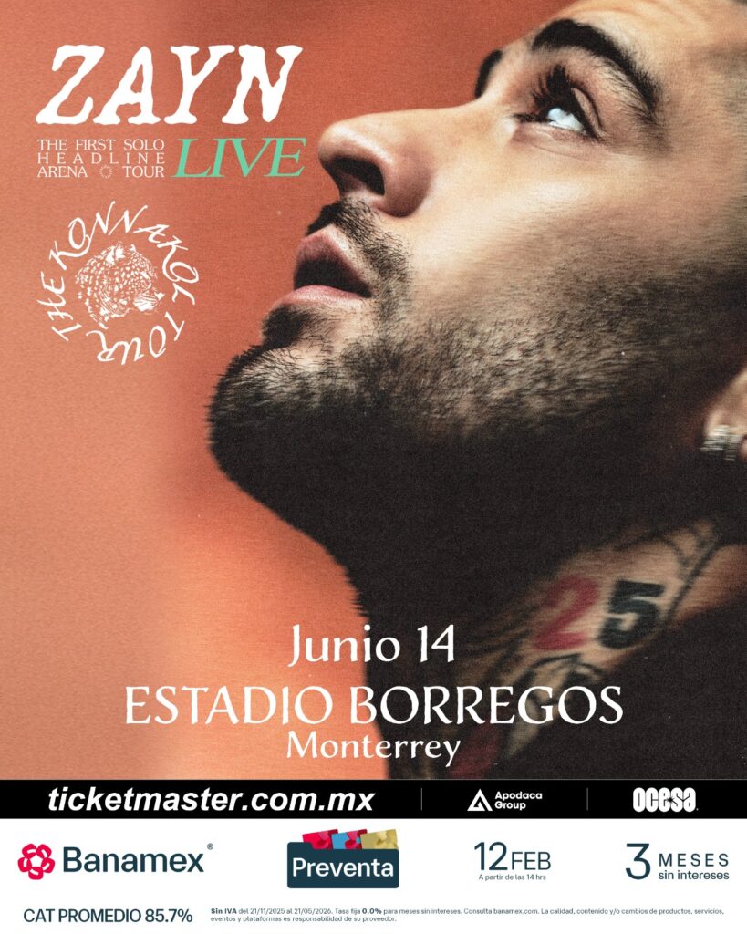 ZAYN MALIK MONTERREY 2026 ESTADIO BANORTE