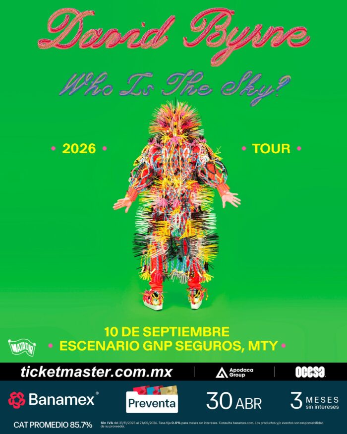 DAVID BYRNE MONTERREY 2026 ESCENARIO GNP SEGUROS