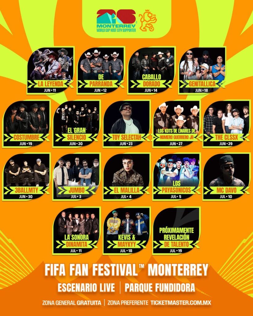 CARTELERA FIFA FAN FESTIVAL MONTERREY 2026