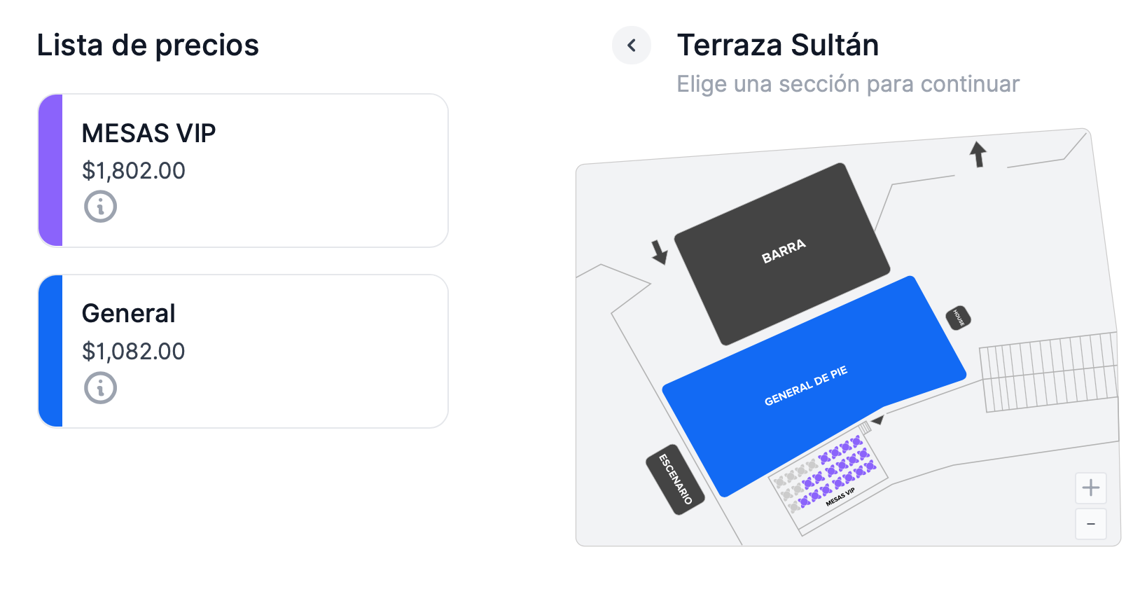 MAPA DE PRECIOS TESTAMENT MONTERREY 2026 TERRAZA SULTÁN
