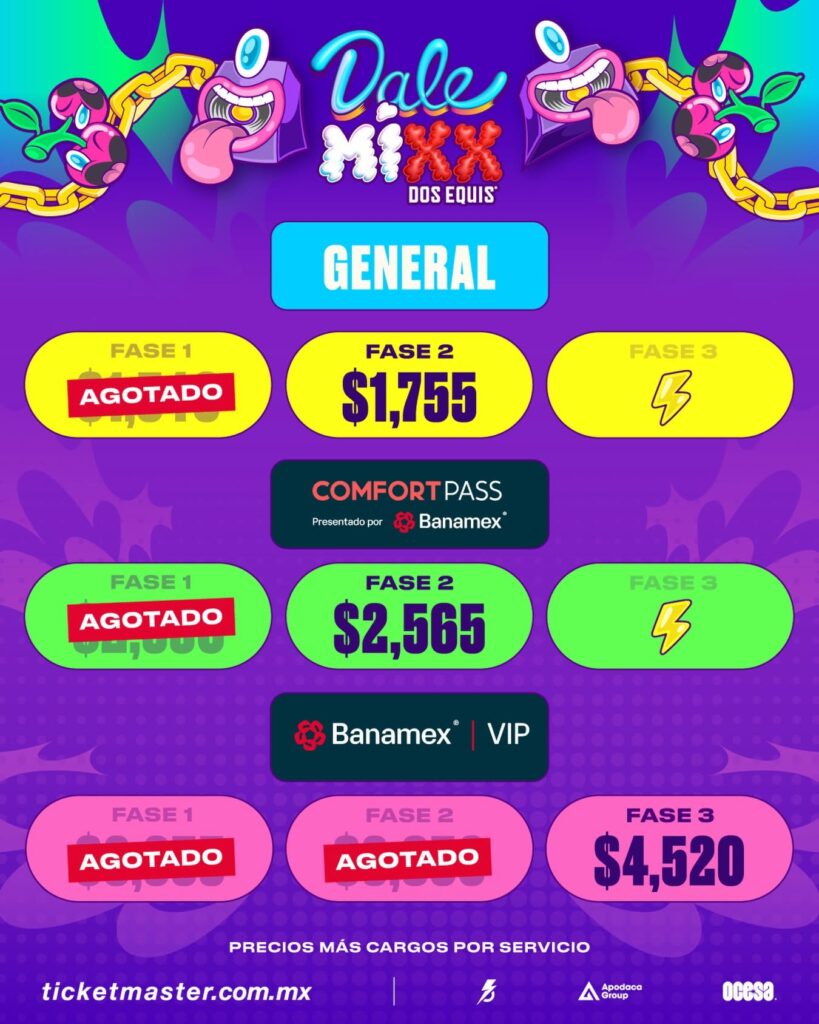PRECIOS FESTIVAL DALE MIXX MONTERREY 2026 PARQUE FUNDIDORA