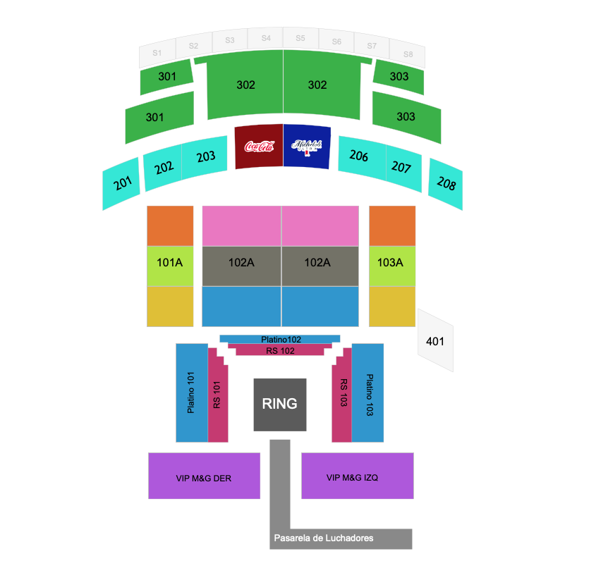 MAPA SHOWCENTER COMPLEX LUCHA LIBRE AAA EN MONTERREY 2026