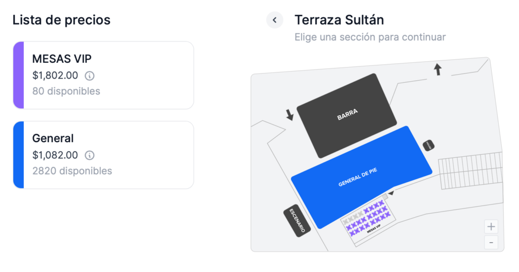MAPA DE PRECIOS FEAR FACTORY MONTERREY 2026 TERRAZA SULTÁN