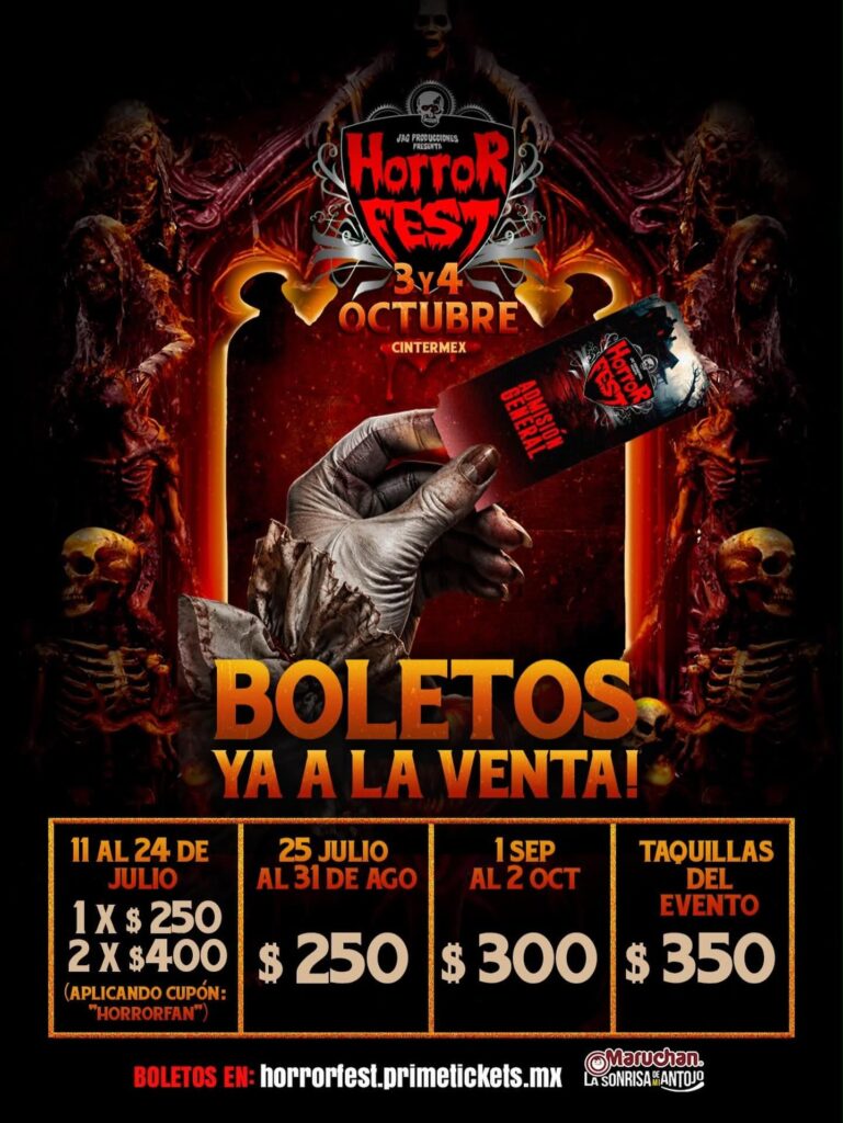 PRECIOS HORROR FEST MONTERREY 2026 CINTERMEX